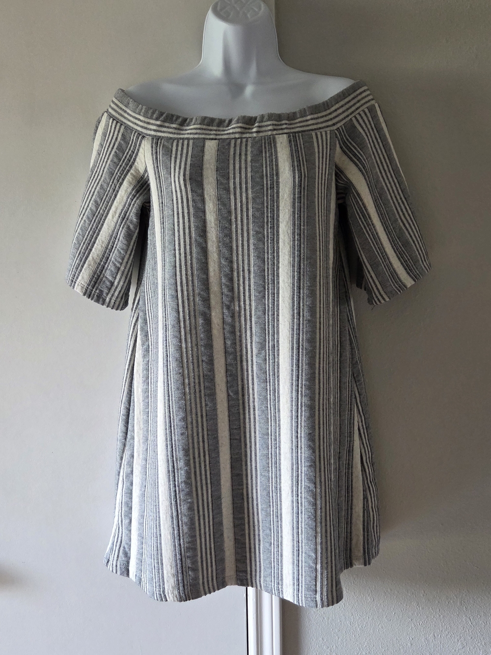 Zara Trafaluc Striped Off-Shoulder Mini Dress Size Small
